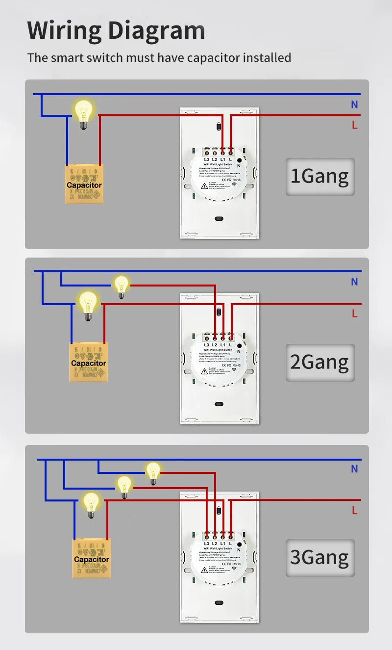 TNCE-Tuya Smart Wall Switch Compatible Alexa and Google Home