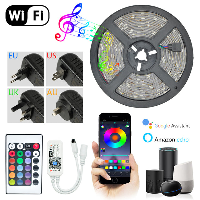 LED Light Strip - RGB 5050 with IR and Wifi control Compatible with Alexa and Google Assistant