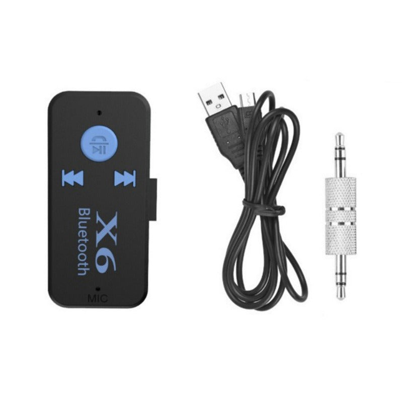 Adaptador Bluetooth inalámbrico X6 conector MP3 de 3,5 mm