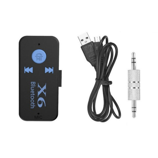 Adaptador Bluetooth inalámbrico X6 conector MP3 de 3,5 mm