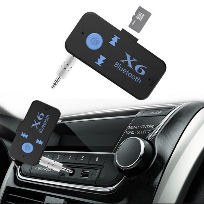 Adaptador Bluetooth inalámbrico X6 conector MP3 de 3,5 mm