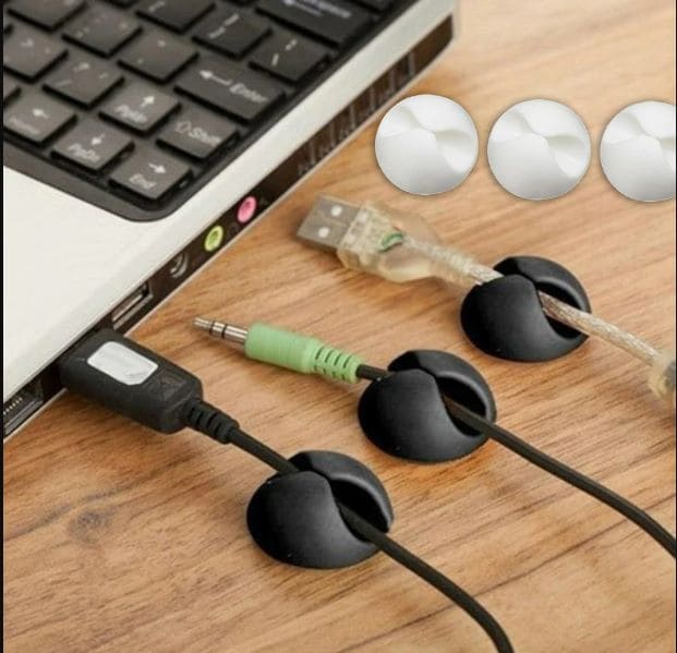 Organizador de cables de goma negro