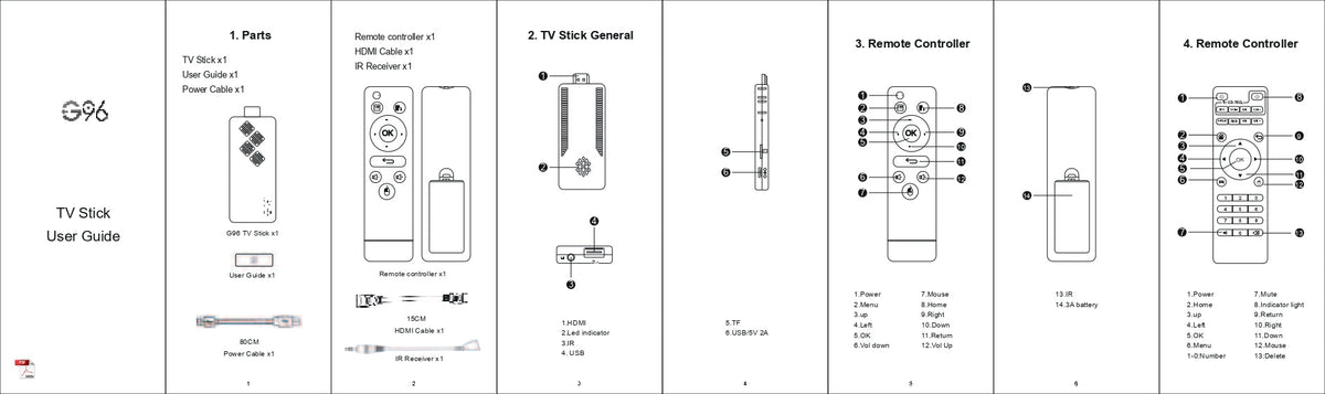 Guía del usuario Smart stick G96 con android TV hasta 8k con android 13
