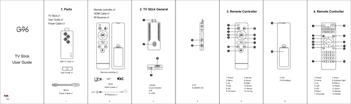 Guía del usuario Smart stick G96 con android TV hasta 8k con android 13