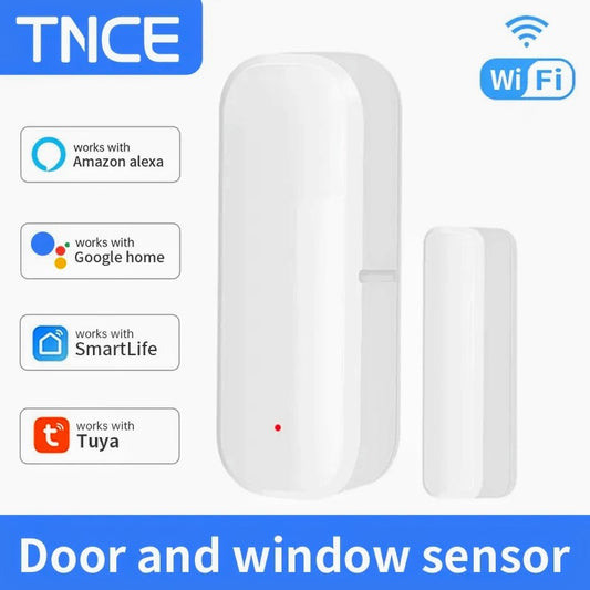 Sistema de alarma de seguridad Detector de puertas y ventanas abierta/cerradas TNCE Smart Tuya WiFi con Alexa y Google Home