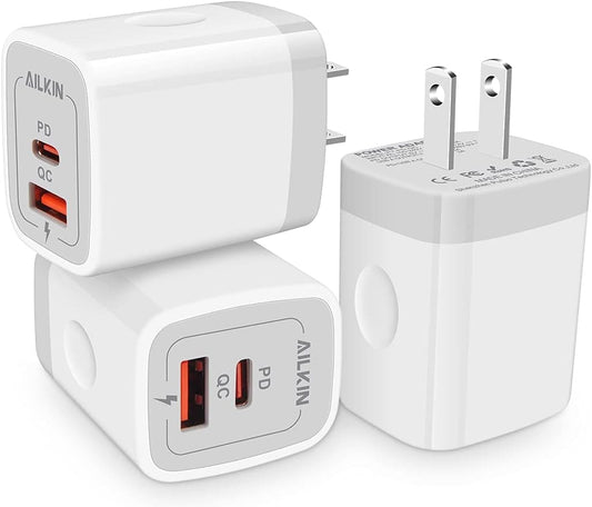 AILKIN USB-C 20W Dual Port QC 3.0 fast charge charger
