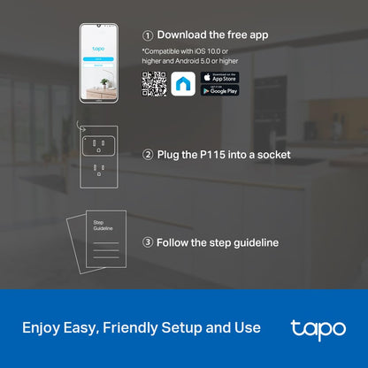 Enchufe Inteligente TP-Link Tapo P115 Controla tu Energía con Alexa y Google Home