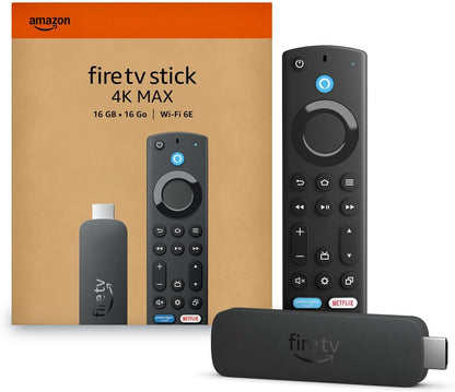 Fire TV Stick 4K Max (2.ª Gen) | Wi-Fi 6E, Alexa, Dolby Vision y 16GB para apps, juegos y streaming ultra fluido