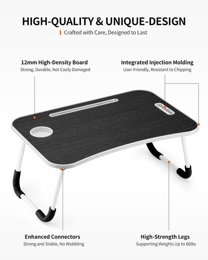 Foldable Laptop Table/Portable Bed Table Tray for Working, Writing, Drawing and Eating