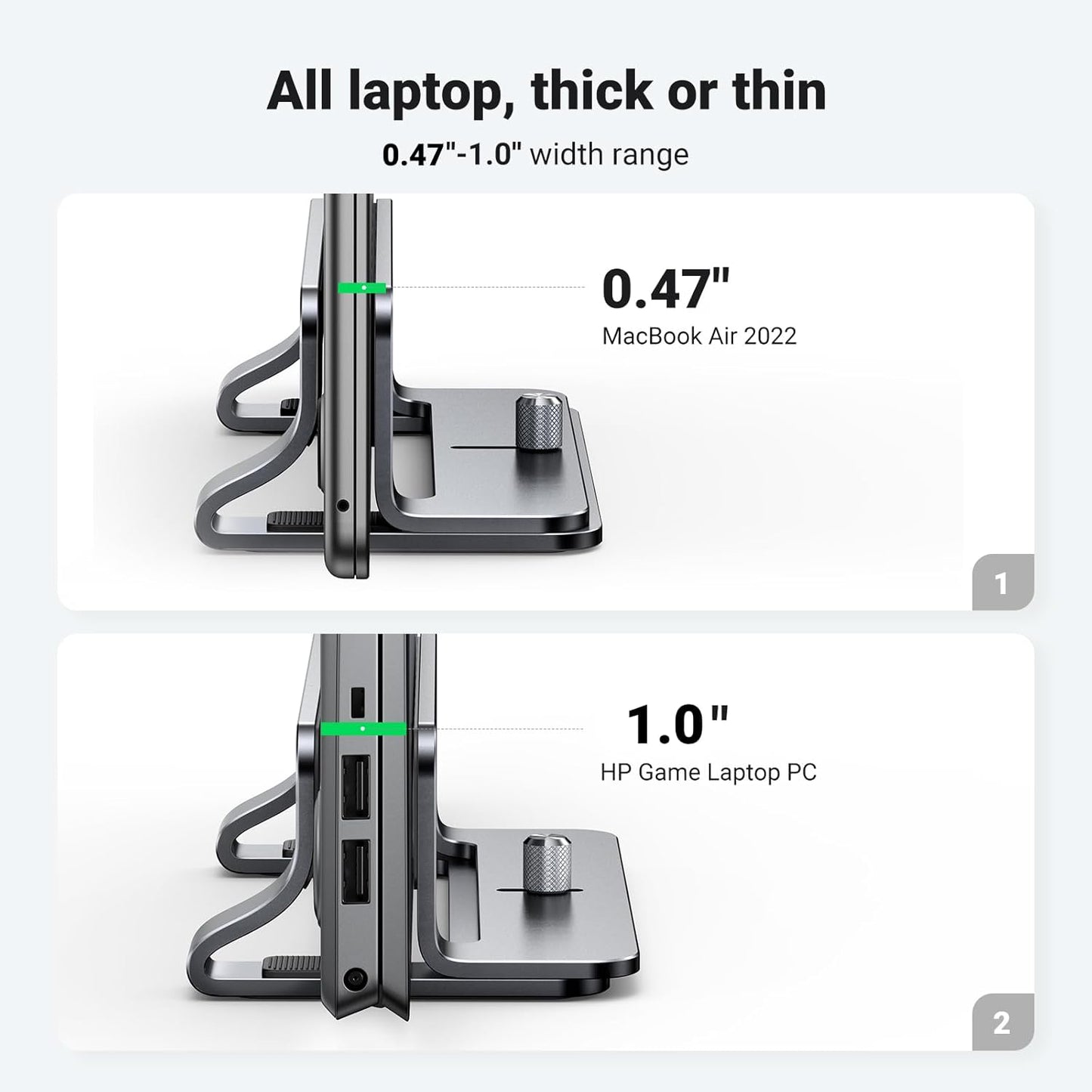 Soporte UGREEN Vertical de Aluminio para Portátiles, Ajustable y Multiuso