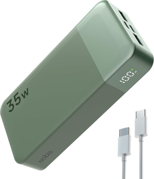 Cargador portátil NOBIS 20000mAh 35W con pantalla digital y carga rápida