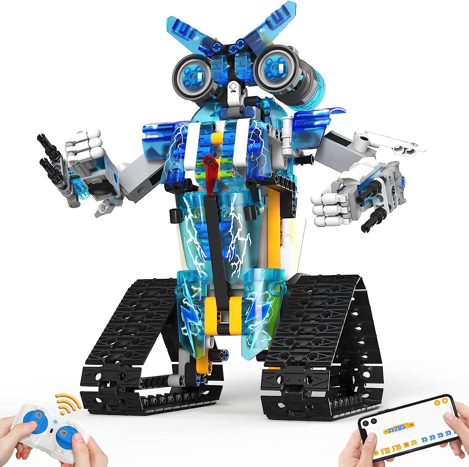 Lego-like STEM robot for building blocks with App and Remote Control ...