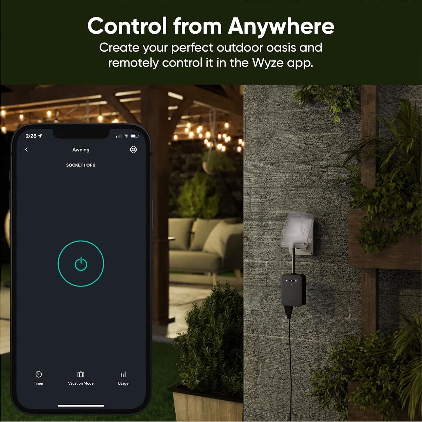 Wyze Plug Outdoor: Enchufe Inteligente para Exteriores con Control de Energía y Resistencia IP64