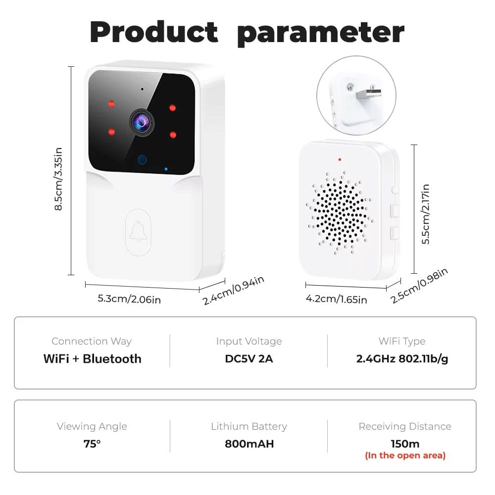 Rechargeable Smart Home Doorbell with Video and Intercom