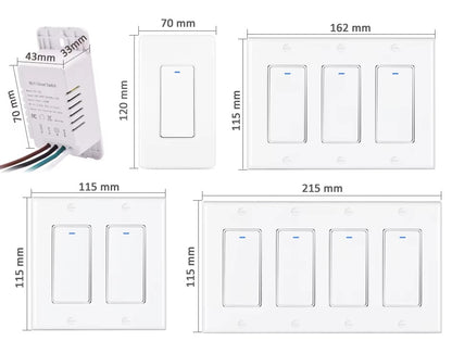 Interruptor de Luz Inteligente WiFi 15A | Control Remoto y de Voz con Alexa y Google Home | Compatible con Tuya & Smart Life App