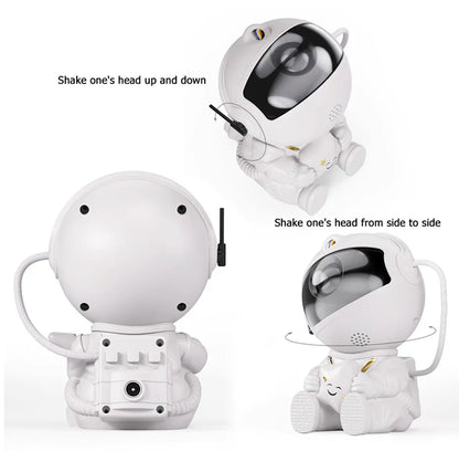 Space nebula projector in the shape of an astronaut