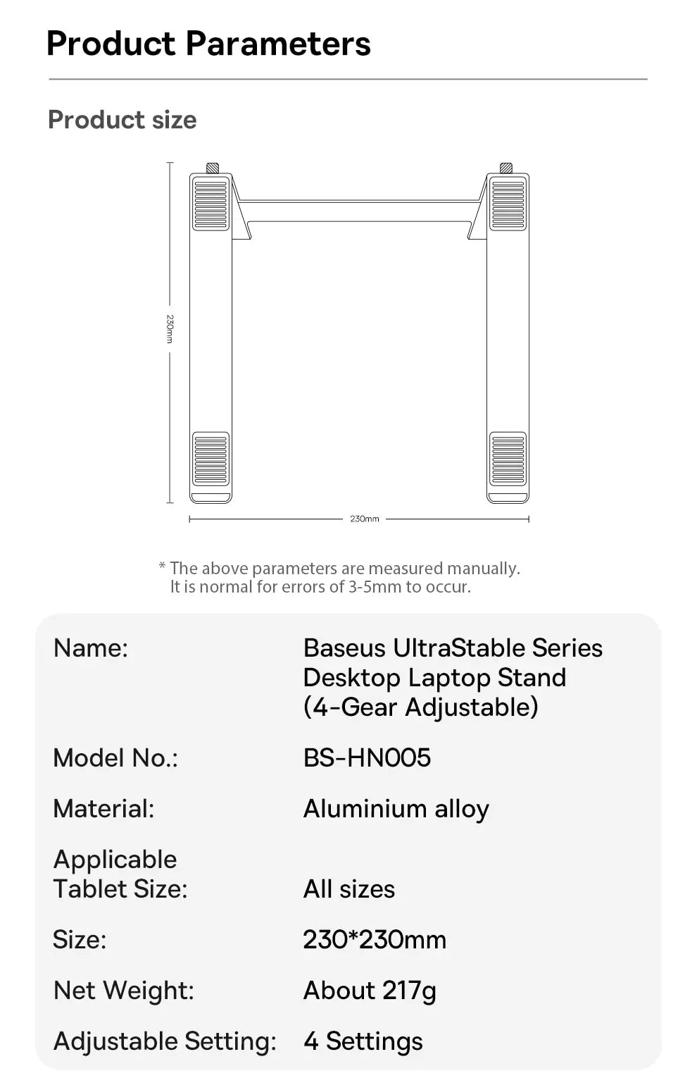 Baseus ErgoStable - Soporte Ajustable de Aluminio para Laptop