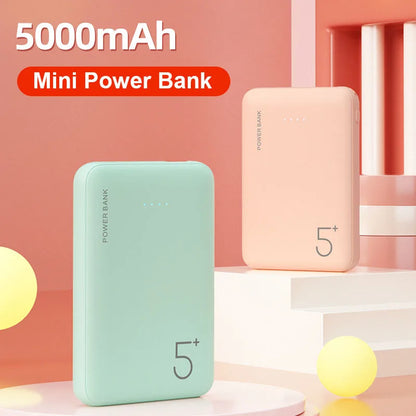 Power Bank 5000 mAh - ultra-thin portable external battery with USB-C output