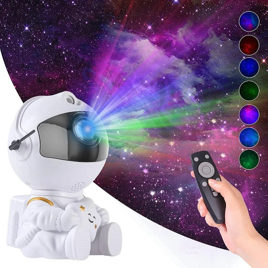Space nebula projector in the shape of an astronaut