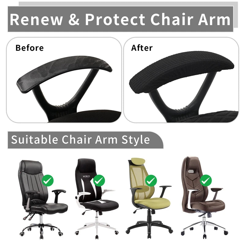 Pair of desk chair arm covers 