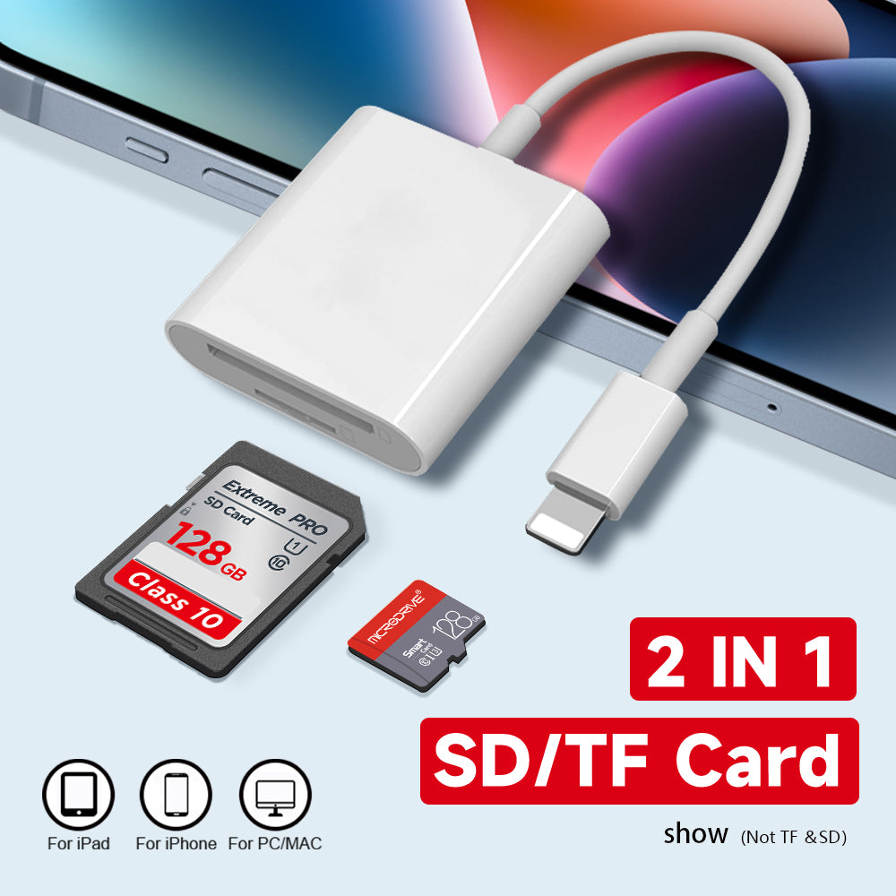 Lector de tarjetas de memoria SD y micro SD con Lightning para