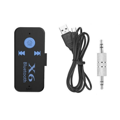 Adaptador Bluetooth inalámbrico X6 conector MP3 de 3,5 mm